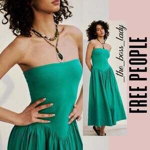 Free People Green Strapless Sundress for Weddings